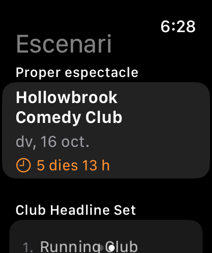 Bitbook a l’Apple Watch: el proper espectacle, amb el seu set a sota