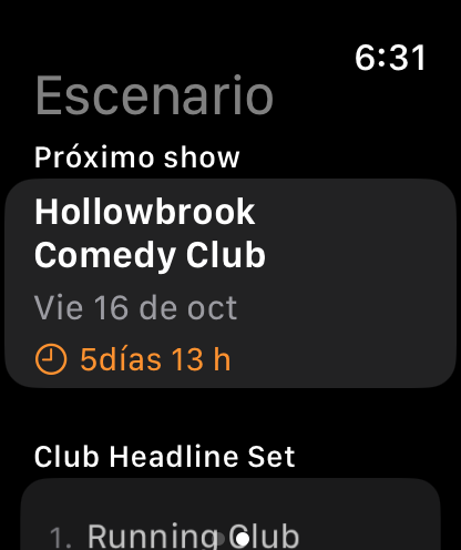 Bitbook en Apple Watch: el próximo show, con su set debajo