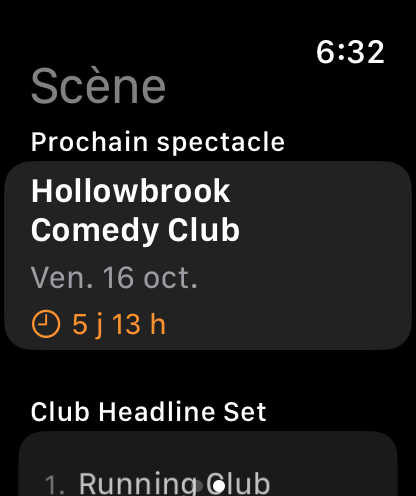 Bitbook sur l'Apple Watch : le prochain spectacle, avec son set en dessous