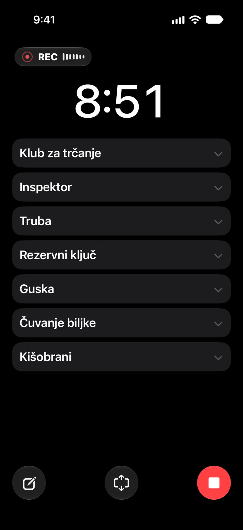 Nastup uživo: proteklo i preostalo vrijeme, snimanje, sa setom ispod mjerača vremena