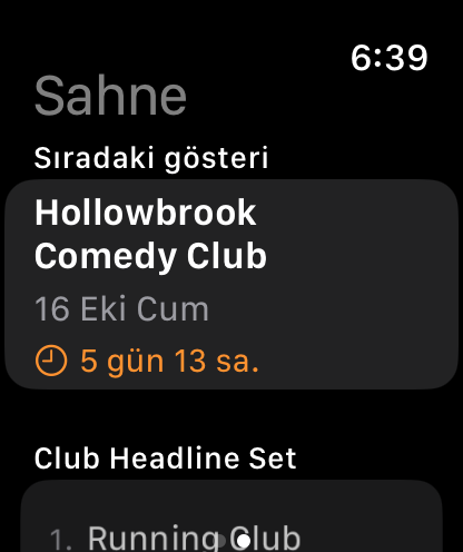 Apple Watch'ta Bitbook: sıradaki gösteri ve altında set'i